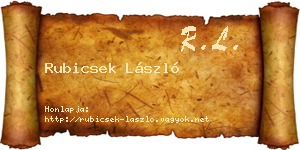 Rubicsek László névjegykártya