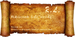 Rubicsek László névjegykártya
